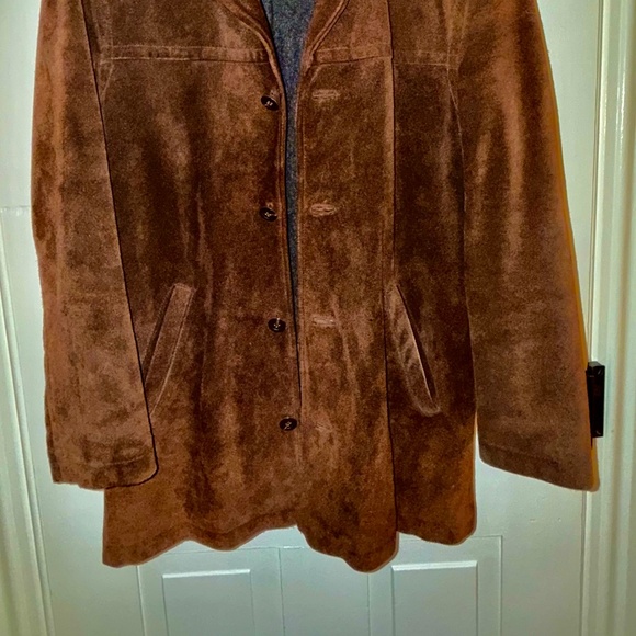 J CREW Men's Chocolate Suede Car Coat with Quilted Lining - Picture 2 of 10